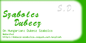 szabolcs dubecz business card